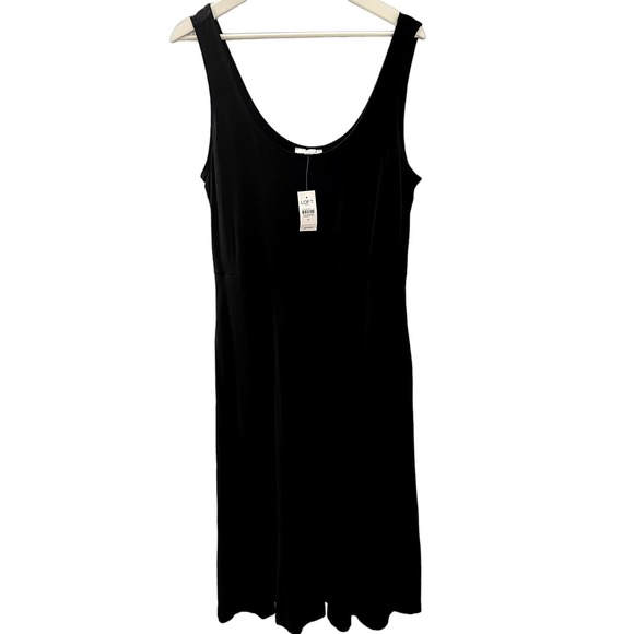 LOFT Outlet Women's Black Sleeveless Tank Midi Dress Size Medium - Picture 1 of 8